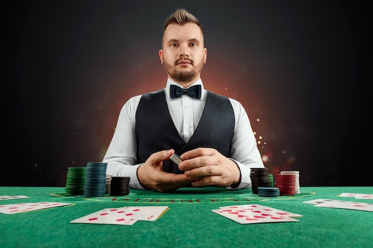 Live dealer studio setup with multiple camera angles and HD broadcast equipment